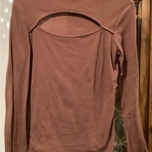 SHEIN Cutout Long-Sleeve Top
